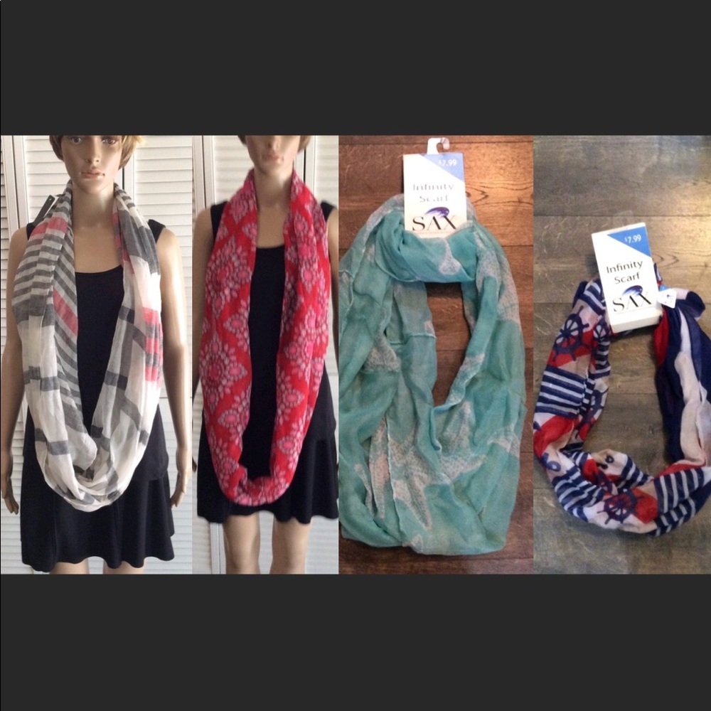 Lot of 4 Infinity Scarfs NWTS‎